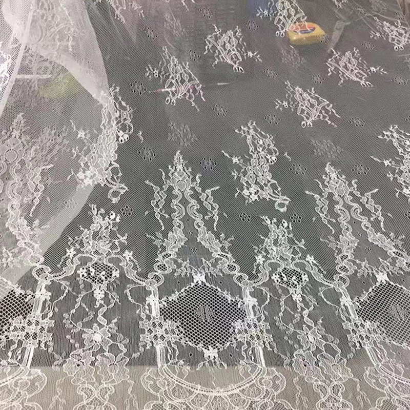 Lace Fabric Eyelash Bridal Nylon for Women's Wear Wholesale Supplier 5